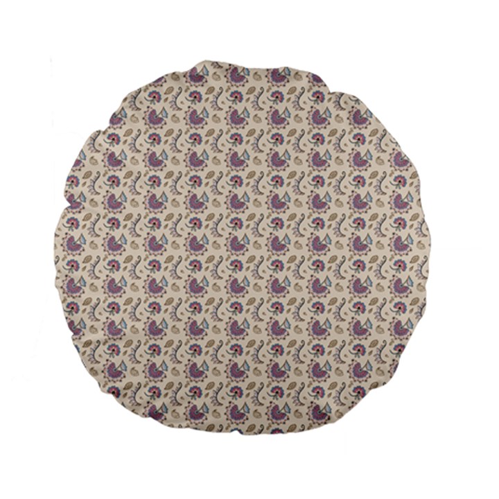 Baatik Floral Print 4 Standard 15  Premium Flano Round Cushions