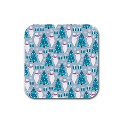 Bear Loves Christmas Tree Bear Loves Christmas Tree Rubber Square Coaster (4 Pack)  by designsbymallika