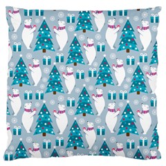 Bear Loves Christmas Tree Bear Loves Christmas Tree Large Cushion Case (one Side) by designsbymallika