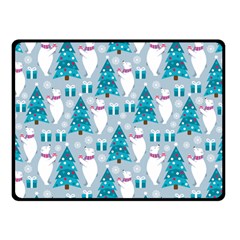 Bear Loves Christmas Tree Bear Loves Christmas Tree Double Sided Fleece Blanket (small) 