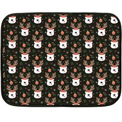 Bear Rein Deer Christmas Double Sided Fleece Blanket (Mini) 