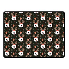 Bear Rein Deer Christmas Fleece Blanket (Small)