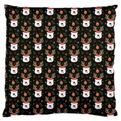 Bear Rein Deer Christmas Large Flano Cushion Case (One Side)