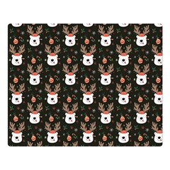 Bear Rein Deer Christmas Double Sided Flano Blanket (Large) 