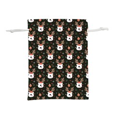 Bear Rein Deer Christmas Lightweight Drawstring Pouch (S)