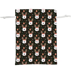 Bear Rein Deer Christmas  Lightweight Drawstring Pouch (XL)