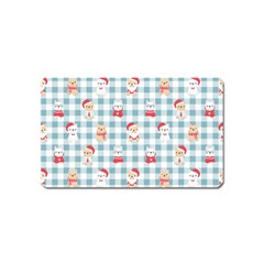 Checks Pattern With Christmas Animals Magnet (name Card) by designsbymallika