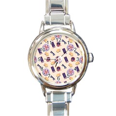 Breakfast Love Breakfast Love Round Italian Charm Watch by designsbymallika