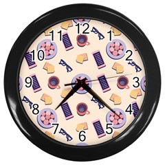 Breakfast Love Breakfast Love Wall Clock (black) by designsbymallika