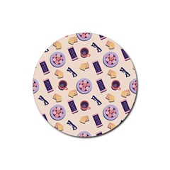 Breakfast Love Breakfast Love Rubber Coaster (round)  by designsbymallika