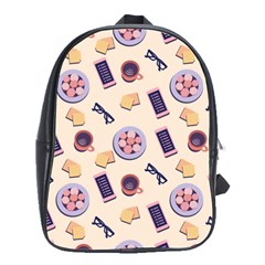 Breakfast Love Breakfast Love School Bag (large) by designsbymallika