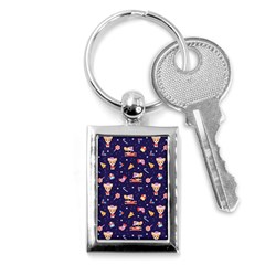 Cat Astro Love Key Chain (rectangle) by designsbymallika