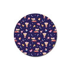 Cat Astro Love Magnet 3  (round) by designsbymallika