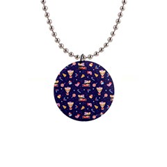 Cat Astro Love 1  Button Necklace by designsbymallika