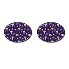 Cat Astro Love Cufflinks (oval) by designsbymallika