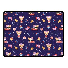 Cat Astro Love Double Sided Fleece Blanket (small)  by designsbymallika