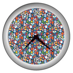 Christmas Love 2 Wall Clock (silver) by designsbymallika