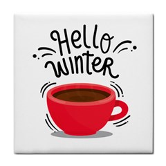 Hello Winter Tile Coaster by designsbymallika