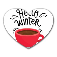 Hello Winter Heart Mousepads by designsbymallika