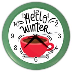 Hello Winter Color Wall Clock by designsbymallika