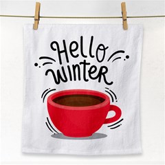 Hello Winter Face Towel by designsbymallika