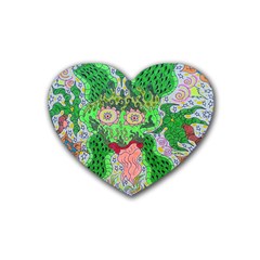 Supersonicfrog Rubber Coaster (heart)  by chellerayartisans