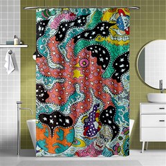 Supersonic Spaceopus Shower Curtain 48  X 72  (small)  by chellerayartisans