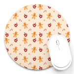 Ginger Bread And Coffee Love Round Mousepads Front