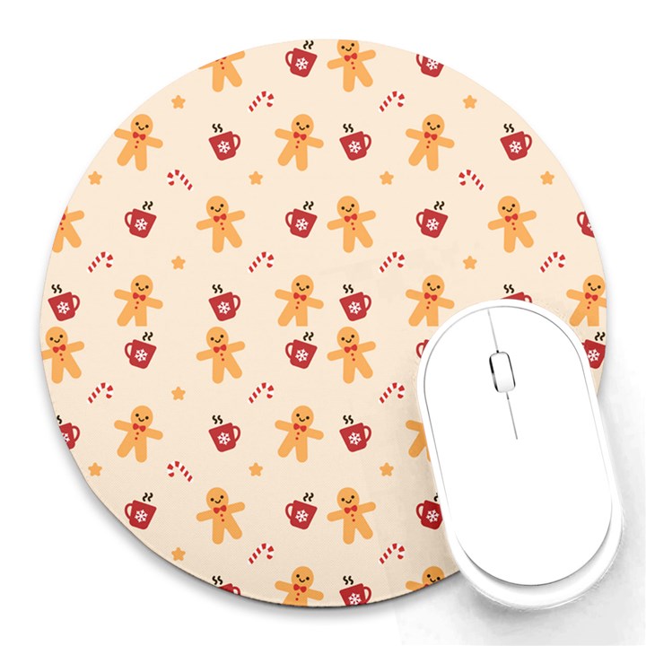 Ginger Bread And Coffee Love Round Mousepads