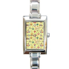 Etnic Cups Pattern Rectangle Italian Charm Watch by designsbymallika