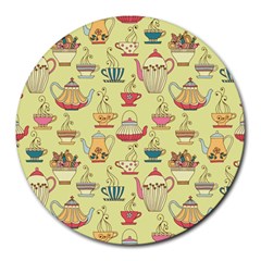 Etnic Cups Pattern Round Mousepads by designsbymallika