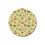 Etnic Cups Pattern Rubber Coaster (Round)  Front