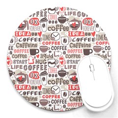 Coffee Love Round Mousepads by designsbymallika