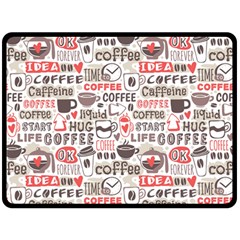 Coffee Love Fleece Blanket (large)  by designsbymallika