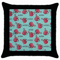 Hot Chocolate Hot Chocolate Throw Pillow Case (black) by designsbymallika