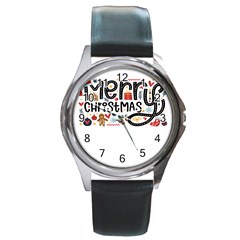 Merry Merry Round Metal Watch