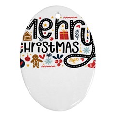 Merry Merry Oval Ornament (Two Sides)