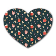 Winter Hot Coffee Winter Hot Coffee Heart Mousepads by designsbymallika