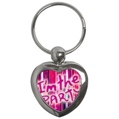 Party Concept Typographic Design Key Chain (heart) by dflcprintsclothing