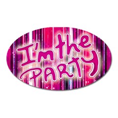 Party Concept Typographic Design Oval Magnet