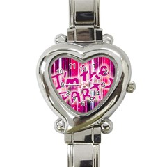 Party Concept Typographic Design Heart Italian Charm Watch