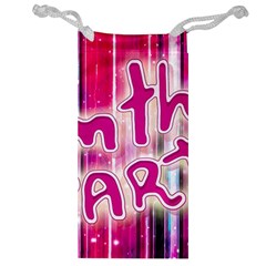 Party Concept Typographic Design Jewelry Bag by dflcprintsclothing