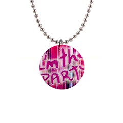 Party Concept Typographic Design 1  Button Necklace by dflcprintsclothing