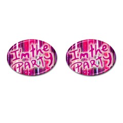 Party Concept Typographic Design Cufflinks (oval) by dflcprintsclothing