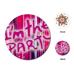 Party Concept Typographic Design Playing Cards Single Design (round)