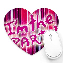 Party Concept Typographic Design Heart Mousepads by dflcprintsclothing