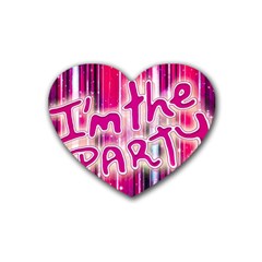 Party Concept Typographic Design Heart Coaster (4 Pack) 