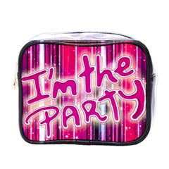 Party Concept Typographic Design Mini Toiletries Bag (one Side)