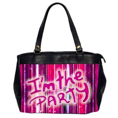 Party Concept Typographic Design Oversize Office Handbag (2 Sides) by dflcprintsclothing