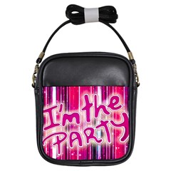 Party Concept Typographic Design Girls Sling Bag by dflcprintsclothing